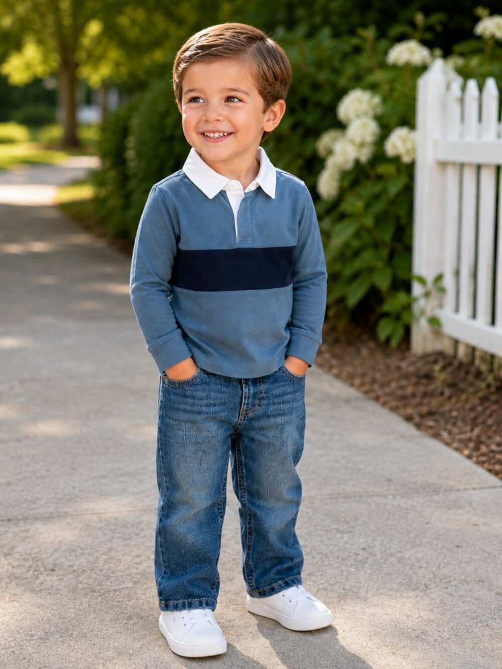 NWT Toddler Boy Tommy Bahama Rugby Shirt & OshKosh Straight Jeans Outfit 3T